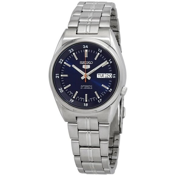 NWT Authentic Seiko Open Box - Series 5 Automatic Blue Dial Men's Watch - Picture 1 of 3